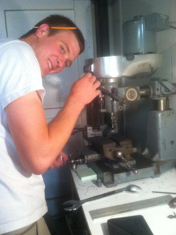 Dan donating some machining time on the grommets. We pay him in chocolate.
