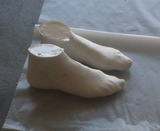 Hello, disembodied feet… Lasts ready for shaping.
